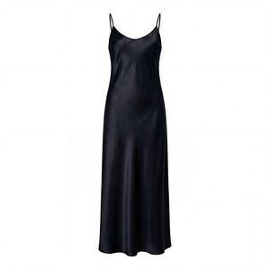 Massimo Dutti Black Slip Dress